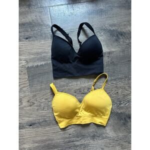 Athleta Embrace A-C Bra Black and Yellow Lot Size Extra Small XS